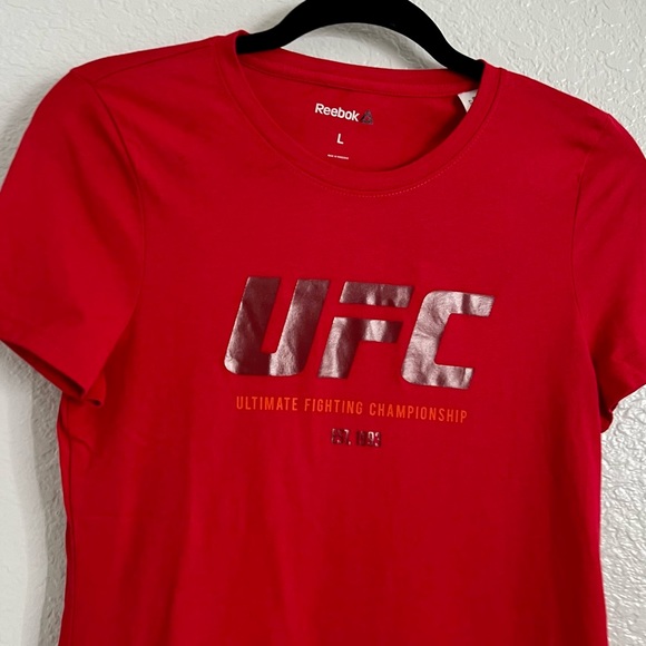 Womens Red UFC T shirt by Reebok - Picture 8 of 10
